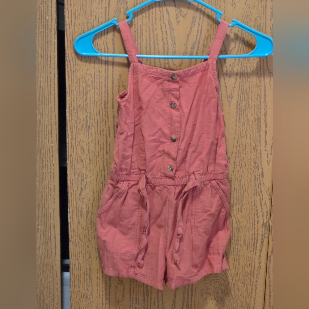 Kids Brick Colored Buttoned Romper